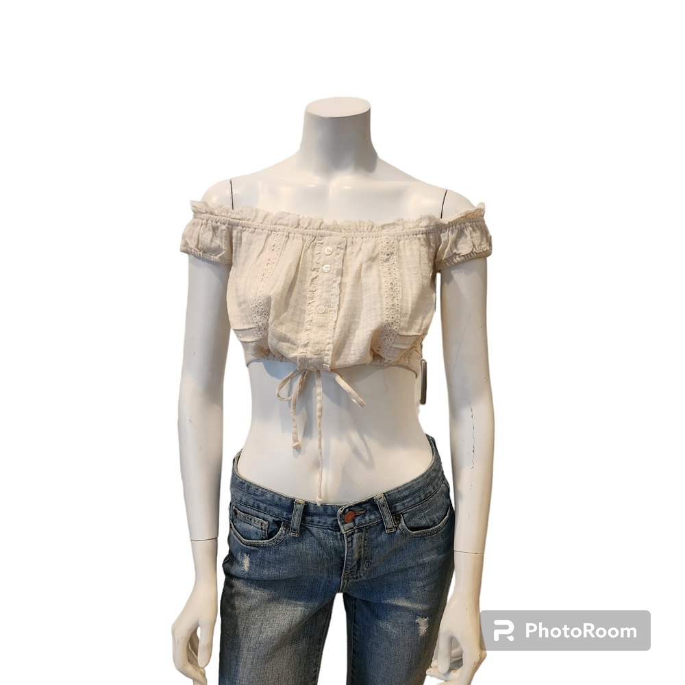 Women's Off-Shoulder Cream Top